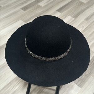 Kelly & Katie Black beaded floppy hat